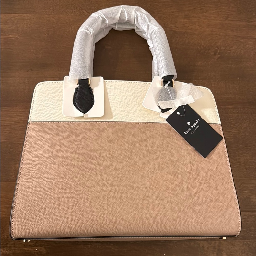 Kate Spade Tan and Cream Satchel Elegant Design - Picture 2 of 3